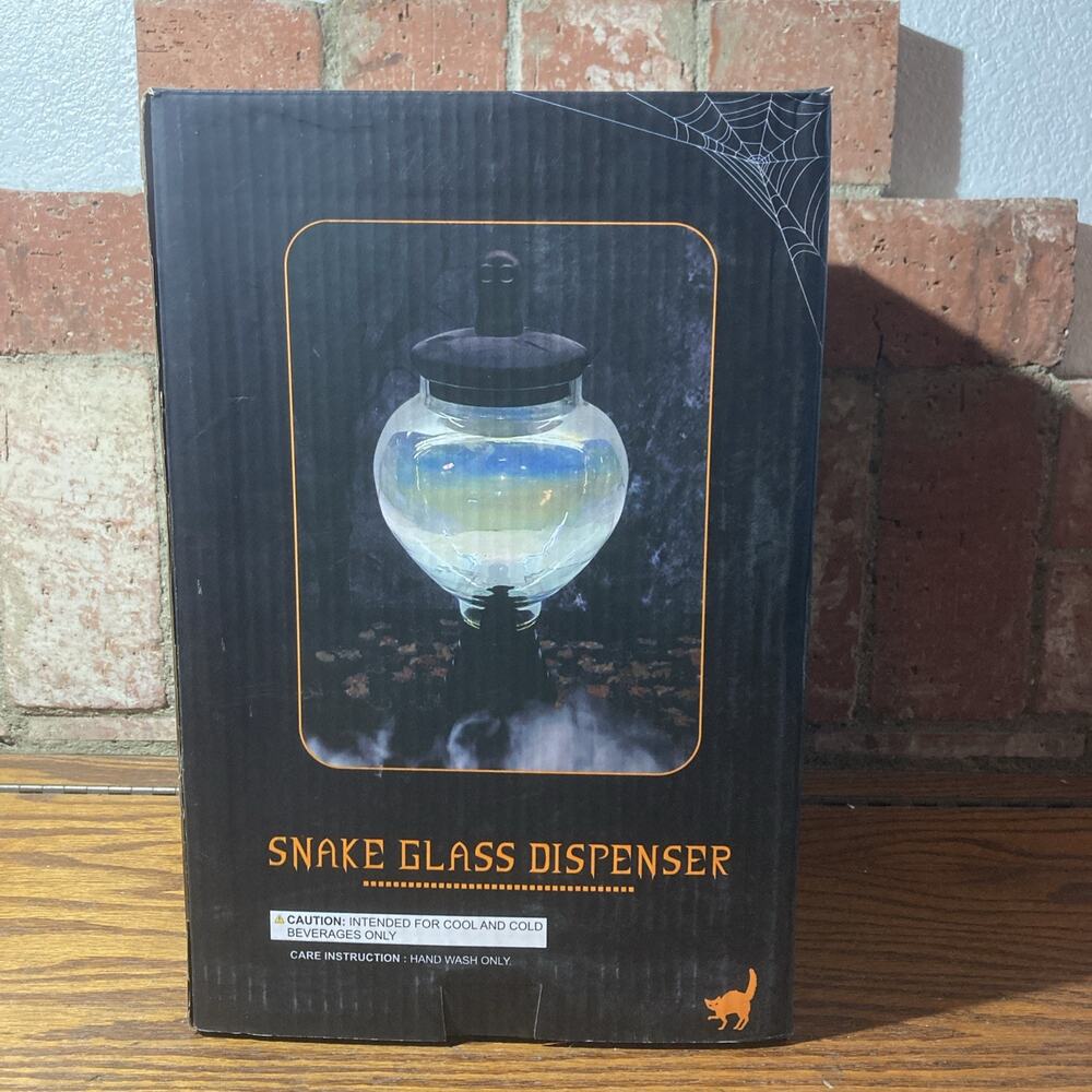 Halloween Skull Snake Glass Drink Dispenser 1 Gallon Party Bar NEW